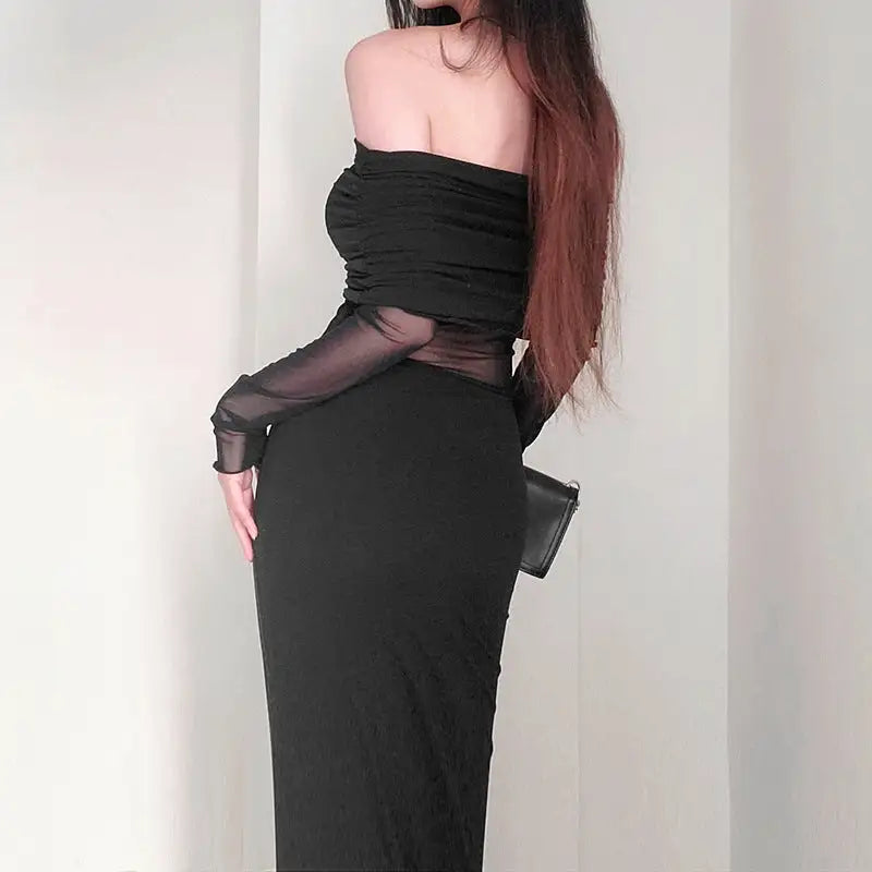 Vestido elegante de hombros descubiertos