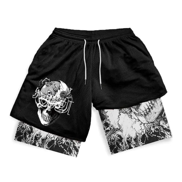 Shorts de compresión 2 en 1 para hombres.