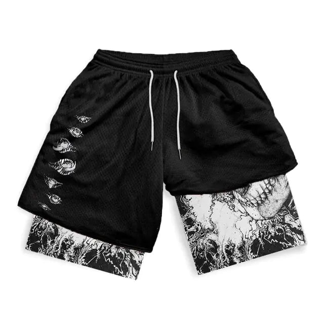 Shorts de compresión 2 en 1 para hombres.