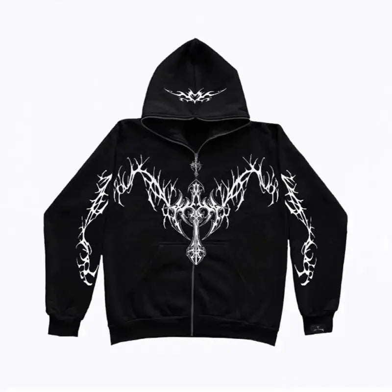 Hoodies góticos con estilo y cremallera