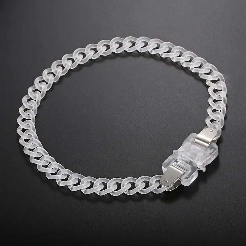 Collar de Cadena para Hombres con Hebilla Transparente