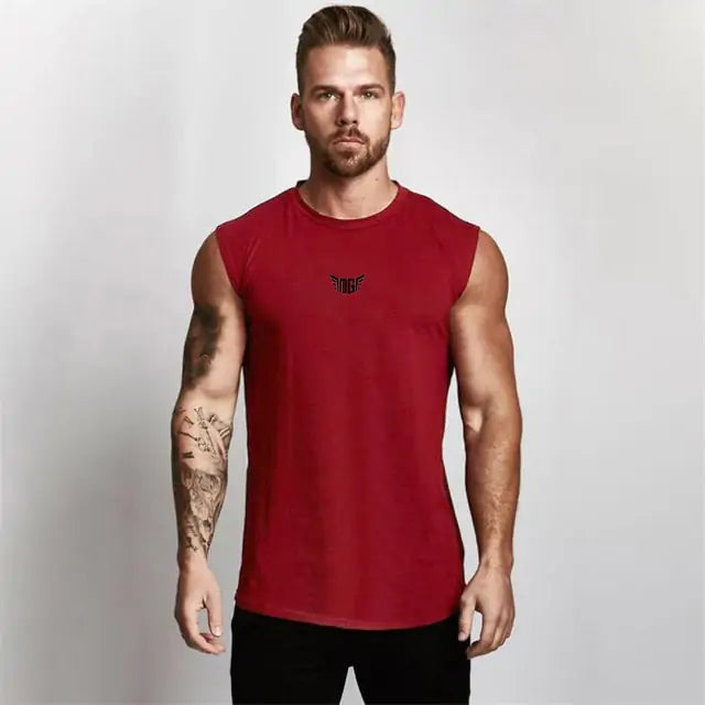 Camiseta sin mangas de compresión para hombres de gimnasio