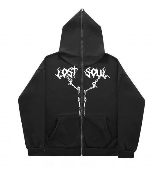 Hoodies góticos con estilo y cremallera