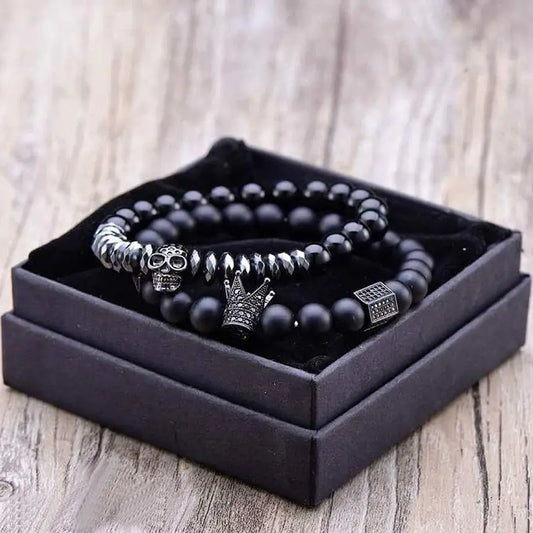 "Pulsera de cuentas de piedra oxyn mate